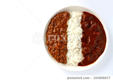 Aigake curry with beef curry and keema curry Aigake curry with beef curry and keema curry 104806657