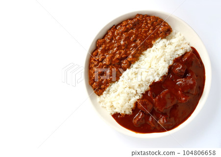 Aigake curry with beef curry and keema curry Aigake curry with beef curry and keema curry 104806658