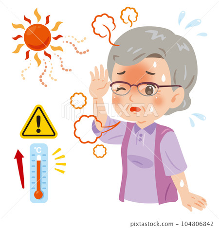 Heatstroke senior woman 104806842
