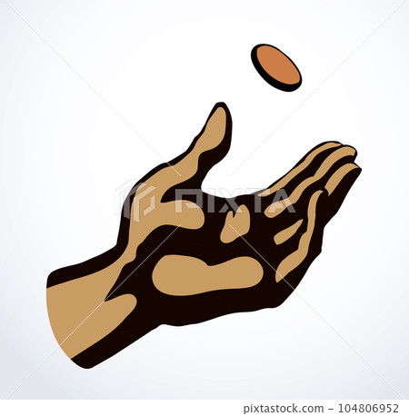 Vector drawing. The hand draws lots Vector drawing. The hand draws lots 104806952