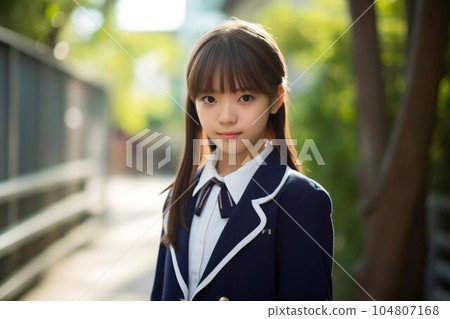 穿著制服的美麗女孩(AI圖像) 穿著制服的美麗女孩(AI圖像) 104807168