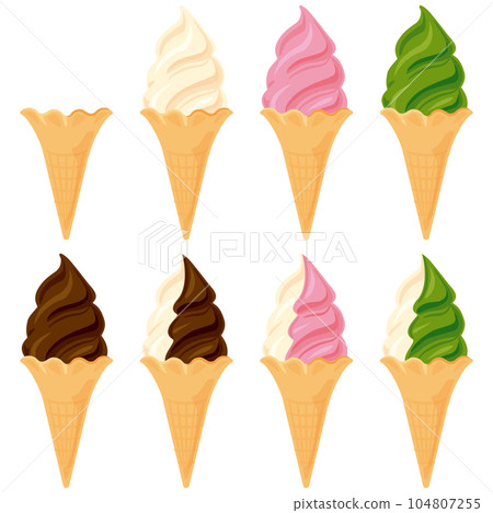 Soft serve ice cream set 104807255