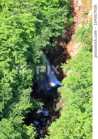 Bandai Azuma Skyline Fudosawa Falls in Tsubakuro Valley/Fukushima City, Fukushima Prefecture 104807686