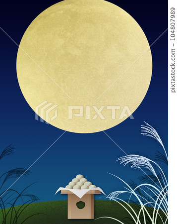 Full moon moon viewing background material 104807989