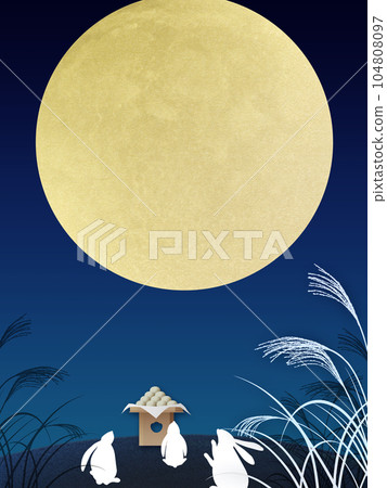 Full moon moon viewing background material 104808097