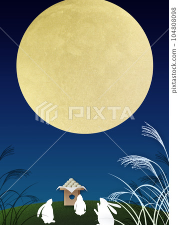 Full moon moon viewing background material 104808098