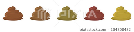 Pile of colored shit set. Yellow and brown dung 104808482