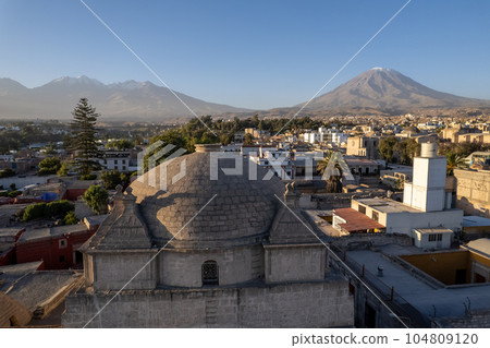 Aerial view of the city of Arequipa from the Plaza de Armas. Aerial view of the city of Arequipa from the Plaza de Armas. 104809120
