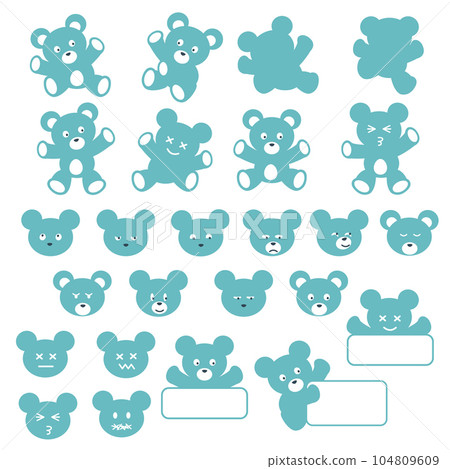 Fashionable and cute bear illustration material collection, 104809609
