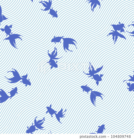 A graceful goldfish pattern that swims coolly in running water, A graceful goldfish pattern that swims coolly in running water, 104809748
