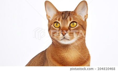 Abyssinian cat white background Abyssinian cat white background 104810468