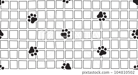 dog paw seamless pattern footprint checked cat kitten french bulldog vector puppy pet toy breed cartoon doodle gift wrapping paper tile background repeat wallpaper illustration design isolated 104810502