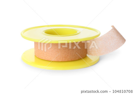 Medical sticking plaster roll isolated on white Medical sticking plaster roll isolated on white 104810708