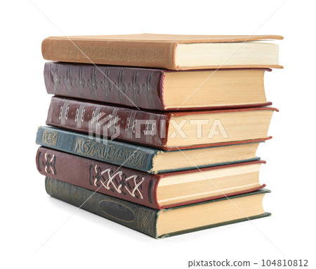 Collection of different books isolated on white 104810812