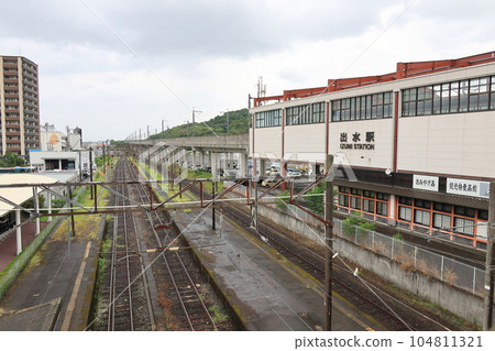 Rainy Hisatsu Orange Railway, train window scenery from Satsuma Okawa Station to Izumi Station (2022) 104811321