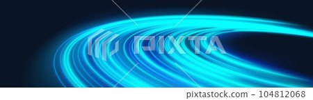 Neon planet ring with light glow energy effect 104812068