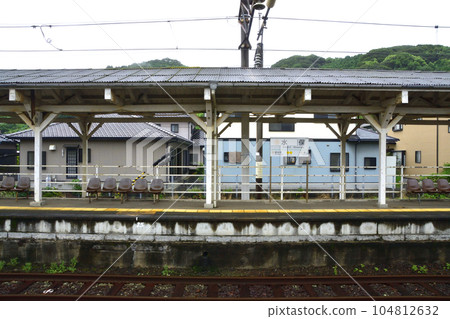 Rainy Hisatsu Orange Railway, train window view from Izumi Station to Yunoura Station (2022) 104812632
