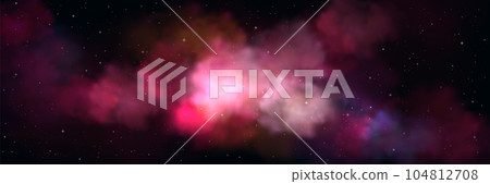 Realistic night sky with pink clouds Realistic night sky with pink clouds 104812708