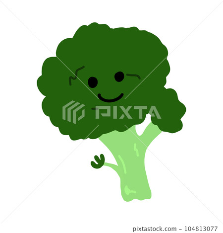 Broccoli character hand drawn color illustration material Broccoli character hand drawn color illustration material 104813077