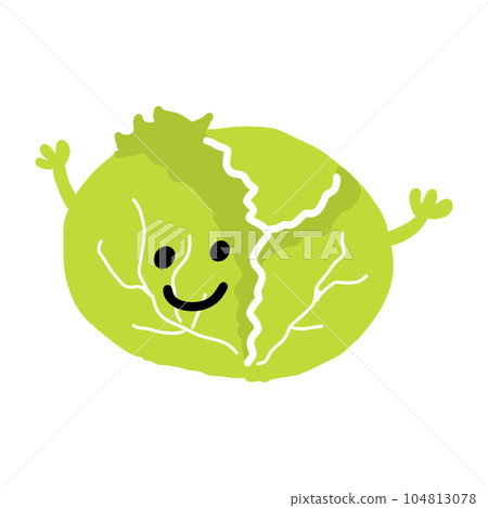 cabbage character hand drawn color illustration material cabbage character hand drawn color illustration material 104813078