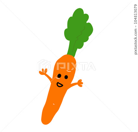 carrot character hand drawn color illustration material carrot character hand drawn color illustration material 104813079