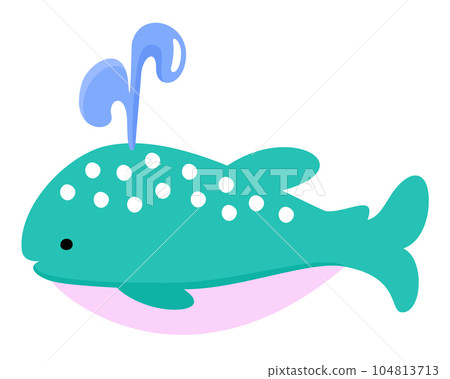 Little whale. Vector cute isolated illustration. Little whale. Vector cute isolated illustration. 104813713