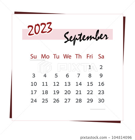 Calendar 2023. For month of September. Square calendar 104814096