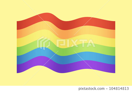 Wavy dispersing rainbow flag. Rainbow fag, gay pride flag Wavy dispersing rainbow flag. Rainbow fag, gay pride flag 104814813