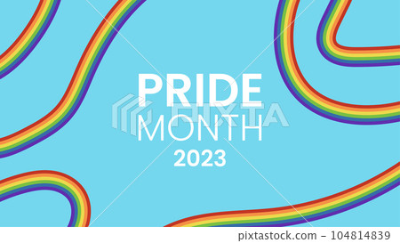 LGBT pride month banner. Abstract rainbow stripes or curves. LGBT pride month banner. Abstract rainbow stripes or curves. 104814839