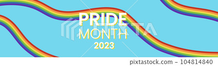 LGBT pride month banner. Abstract rainbow stripes or curves. LGBT pride month banner. Abstract rainbow stripes or curves. 104814840
