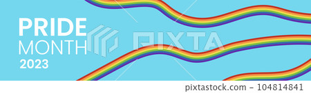 LGBT pride month banner. Abstract rainbow stripes or curves. LGBT pride month banner. Abstract rainbow stripes or curves. 104814841