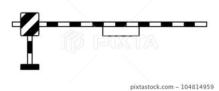 Railroad crossing gate silhouette 104814959