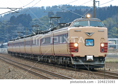 Hokuriku Main Line Awara Onsen - Hosorogi JR West 485 series A04 formation (Kyoto) Raicho 104815093