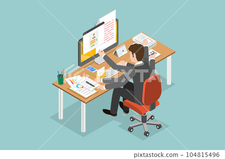 3D Isometric Flat Vector Conceptual Illustration of Multitasking 3D Isometric Flat Vector Conceptual Illustration of Multitasking 104815496