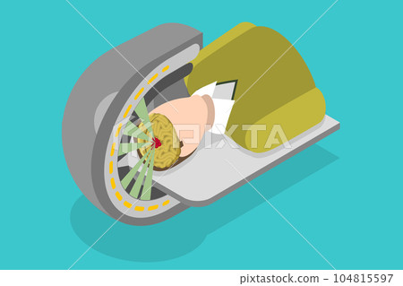 3D Isometric Flat Vector Conceptual Illustration of Gamma Tumor Cancer Treat Exam 3D Isometric Flat Vector Conceptual Illustration of Gamma Tumor Cancer Treat Exam 104815597