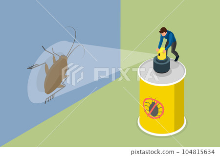 3D Isometric Flat Vector Conceptual Illustration of Pest Control 104815634