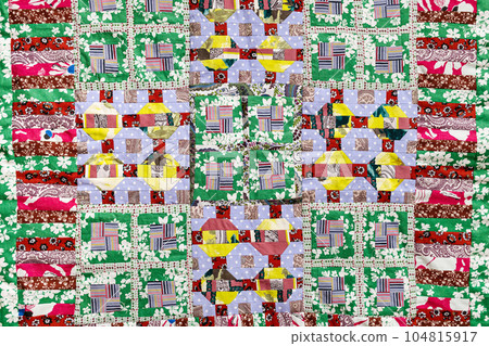 handmade motley patchwork quilt handmade motley patchwork quilt 104815917