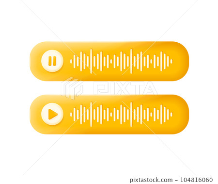 3d Audio Tracks on Speech Bubbles Set Cartoon Style. Vector 3d Audio Tracks on Speech Bubbles Set Cartoon Style. Vector 104816060