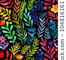 Watercolor floral seamless pattern, summer backdrop. Endless botanical wallpaper, rainbow colors 104816161