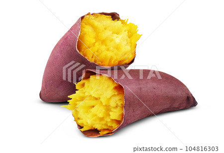 Baked sweet potato illustration real 104816303