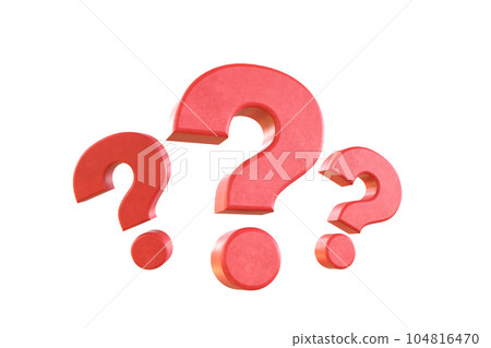 3D question red marks against isolated background 3D question red marks against isolated background 104816470