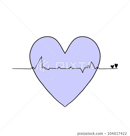 heartbeat Icon, Illustration, Logo,Tangled grungy heart, colour 104817422