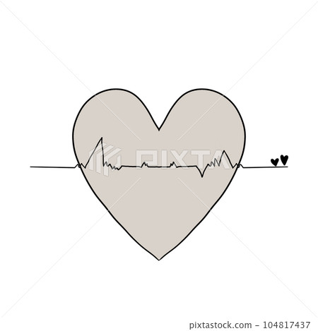 heartbeat Icon, Illustration, Logo,Tangled grungy heart, colour 104817437