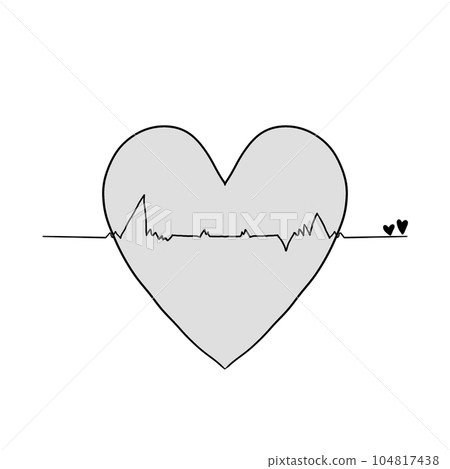 heartbeat Icon, Illustration, Logo,Tangled grungy heart, colour 104817438