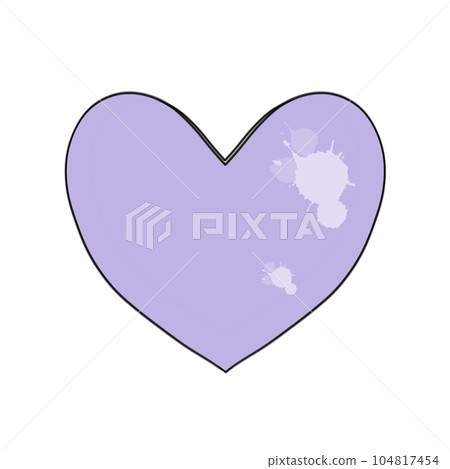 heartbeat Icon, Illustration, Logo,Tangled grungy heart, colour 104817454