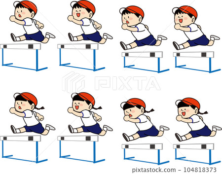孩子跳過障礙 104818373