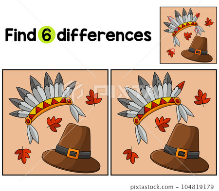 Thanksgiving Pilgrim Hat Find The Differences 104819179