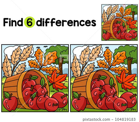 Thanksgiving Basket Apple Find The Differences Thanksgiving Basket Apple Find The Differences 104819183