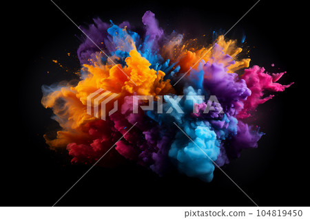Colorful rainbow holi paint color powder explode 104819450