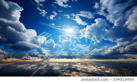 美麗的藍天雲彩全景背景 美麗的藍天雲彩全景背景 104819490